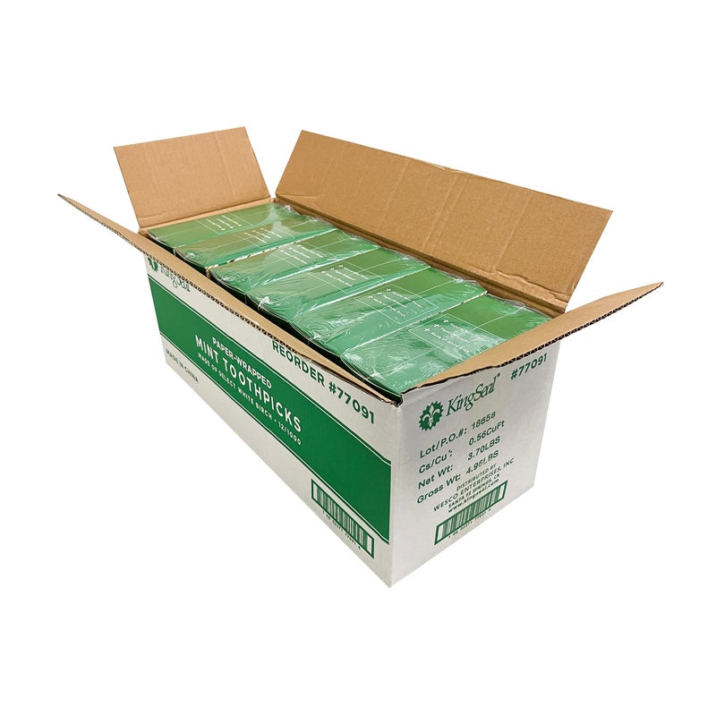 KingSeal 4,000 Count | KingSeal Individually Paper Wrapped MINT Flavored Birch Toothpicks, Eco-Friendly and Compostable, 2.5", Bulk Pack - 4 Boxes x 1000 - Image 5